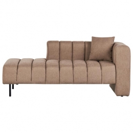 Beliani-LANNILS-Chaiselongue-Lichtbruin-Rechtszijdig-Polyester