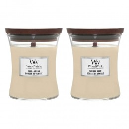 2xWoodWickGeurkaarsMediumVanillaBean275gr