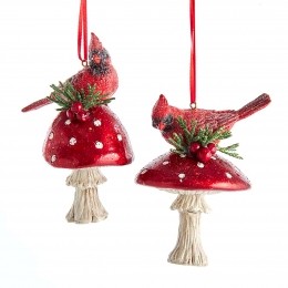 ResCardinalOnMushroomOrnament45inch-Kurtsadler