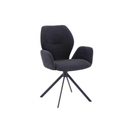 GoossensEetkamerstoelHera-Textielmetarmleuning