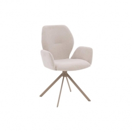 GoossensEetkamerstoelHera-Textielmetarmleuning