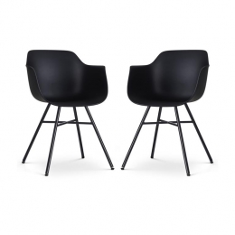 NolonNoa-PukEetkamerstoelenSetvan2-Zwart-ZwartOnderstel