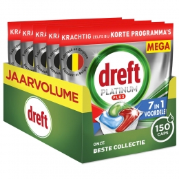 DreftVaatwastablettenPlatinumPlusAllInOneDeepClean150stuks