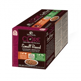 4xWellnessCoreHondenvoerSmallSavouryMedleysFarmerSelection6-pack6x85gr