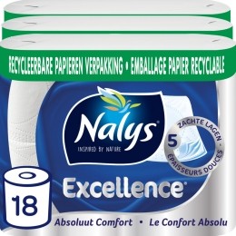 3xNalysExcellenceMaxi-VelToiletpapierInPapierenVerpakking5-Laags6stuks