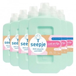 6xSeepjeVloeibaarWasmiddelWolFijnVrolijkeLotus23Wasbeurten1liter