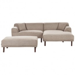 Beliani-HOLT-Hoekbankmetottomaan-Taupe-Linkszijdig-Polyester