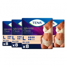 4xTENASilhouetteClassicUnderwearHighWaistBlancPlusL8stuks