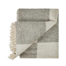 byfonQCheckPlaid130x200cm-Lichtgrijs