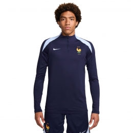 NikeFrankrijkStrikeTrainingstrui14-Zip2024-2026DonkerblauwLichtblauw