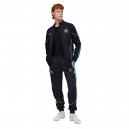 PUMAOlympiqueMarseillePre-MatchKINGAnthemTrainingspakFull-Zip2025-2026DonkerblauwLichtblauw