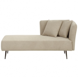 Beliani-RIOM-Chaiselongue-Beige-Rechtszijdig-Stof
