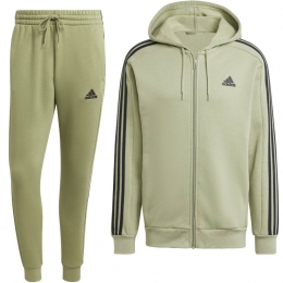 adidasEssentialsFleeceJoggingpakFull-ZipHoodedOlijfgroenZwart