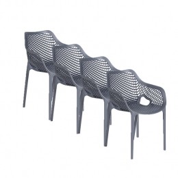 GardenImpressionsAirXLkunststoftuinstoeldgrijs-4stuks