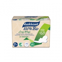 VuokkosetBioMaandverbandLongWings10stuks