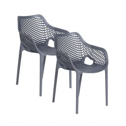 GardenImpressionsAirXLkunststoftuinstoeldgrijs-2stuks