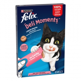 11xFelixDeliMomentsLiquidKattensnackZalm4x10gr