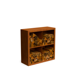 EguracortenstaalHoutopslag4vakkenmetachterwandL100xB385xH100cmGeroba-Geroba