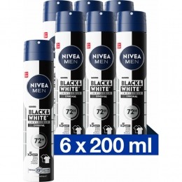 6xNiveaMenDeodorantSprayInvisibleforBlackWhite200ml