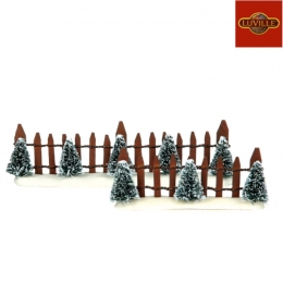 Kerstfiguurhoutenhekjesmetgroeneboom15x45x16cmLuville-Luville