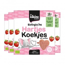 4xdeKleineKeukenBioHartjeskoekjesAardbei120gr