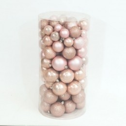 100Onbreekbarekerstballeninkokermixpoederroze-Decoris