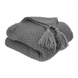 QUVIOPlaidmetkwastjesindehoeken130x170cm-Grijs