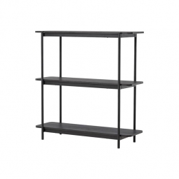 NestlivingWerneLageHoutenBoekenkast-B120cm-Zwart