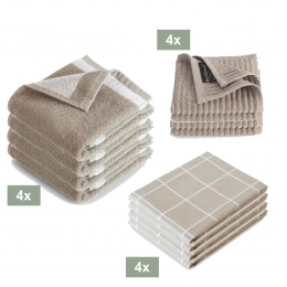 I2TKeukenset-4xKeukendoek4xTheedoek4xvaatdoek-Zand