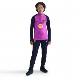 NikeFCBarcelonaStrikeTrainingspak14-Zip2025-2026KidsFelpaarsDonkerblauwGoud