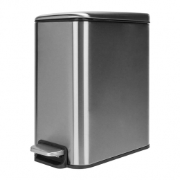 QUVIOPrullenbakvierkant-5L-Metaal-Grijs