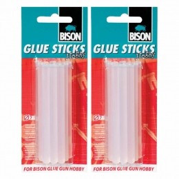 2xBisonGlueSticksHobbyTransparantLijm12stuks