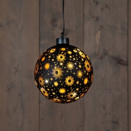 BOTBallGlassBlackStar12cmLedWarmWhitekerstverlichtingAnnasCollection-Annascollection