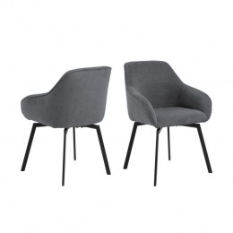 RebellenclubMorreyEetkamerstoel-SetVan2-Antraciet