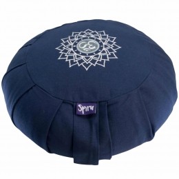 SpiruMeditatiekussenZafuGeplooidKatoenIndigo-OHM-36x14cm