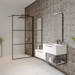 InloopdoucheRihoGrid120x200cm6mmHelderglasZwarteProfielenRiho