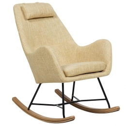 Beliani-ARRIE-Schommelstoel-Geel-Polyester