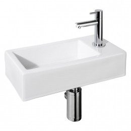 FonteinsetDiffernzHelios375x185x95cmKeramiekWitinclusiefkraansifonenafvoer