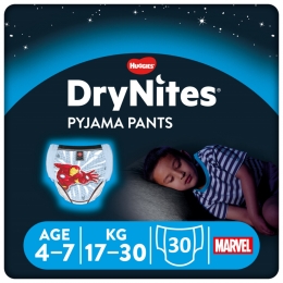 3xHuggiesDryNitesAbsorberendeLuierbroekjesJongens4-7jaar10stuks