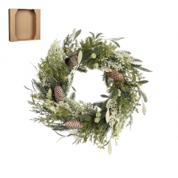 HouseofSeasonsAlvaKerstkrans-40cm-Groen