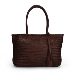 Bruinelerengevlochtenhandtas