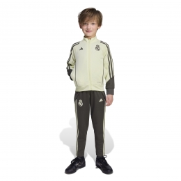adidasRealMadridTrainingspakFull-Zip2025-2026PeutersKleutersLichtgroenGrijs