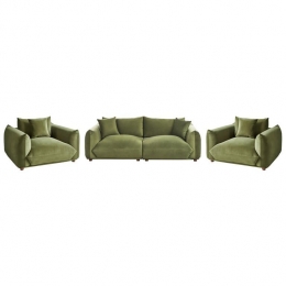Beliani-LUVOS-Bankenset-Groen-Fluweel