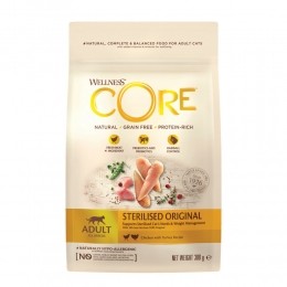 6xWellnessCoreKattenvoerSterilisedKip-Kalkoen300gr