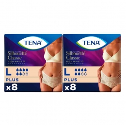 2xTENASilhouetteClassicUnderwearHighWaistBlancPlusL8stuks