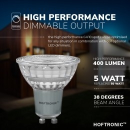 GU10LEDspot5WattDimbaar4000Kneutraalwitvervangt50W