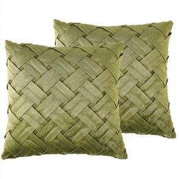 Beliani-NARCISSUS-Sierkussensetvan2-Groen-43x43cm-Fluweel