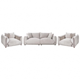 Beliani-LUVOS-Bankenset-Taupe-Fluweel