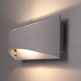 LowaLEDwandlamp-3000Kwarmwit-6Watt-Updownlight-IP54voorbinnenenbuiten-Modernemuurlamp-Tweezijdig-Grijsvoorbinnenenbui