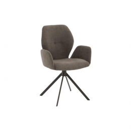 GoossensEetkamerstoelHera-Textielmetarmleuning